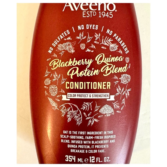 NEW, Aveeno BlackBerry Quinoa Protein Blend Conditioner, 12 oz - Picture 3 of 8
